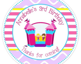 36 Bounce House Stickers,  Birthday Decoration Favors, Bounce House Party Labels