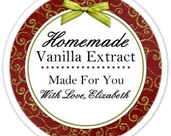 40 Custom Vanilla Labels or Canning Labels, Made For You Stickers, Personalized Labels, From The Kitchen Stickers - 2 inch round