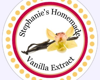 40 Custom Vanilla Labels or Canning Labels, Made For You Stickers, Personalized Labels, From The Kitchen Stickers - 2 inch round