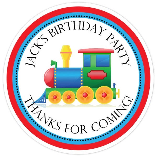 Train Birthday Labels, Personalized Train Stickers, Birthday Decoration, Train Favors, Train Party Favors