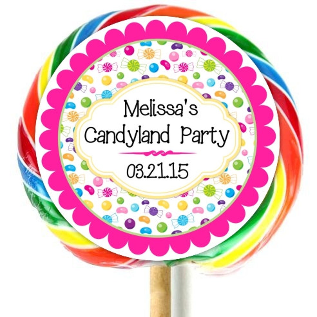 Custom Candyland Birthday Stickers Extra Large Personalized Etsy