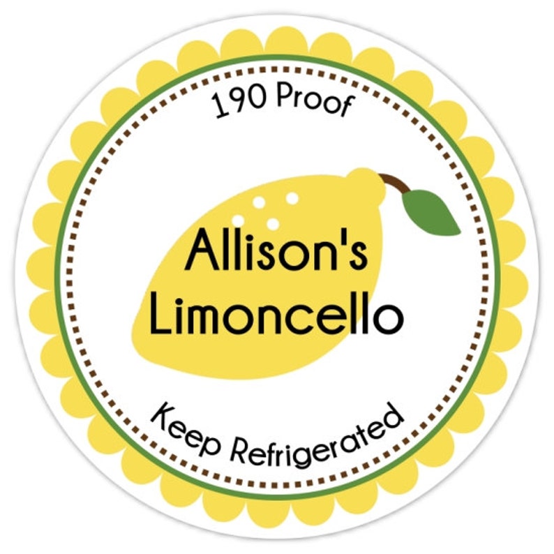 Limoncello Labels, From the Kitchen or Made For You Labels, Stickers Personalized for YOU image 1