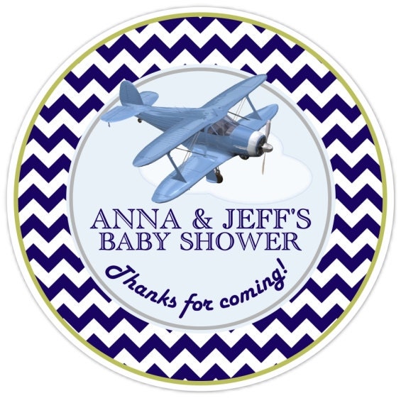 Airplane Baby Shower Labels Bi Plane Invites Aviation Baby - Etsy