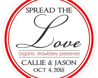 Custom Wedding Stickers, Spread The Love Bridal Shower Labels, Bridal Shower Stickers, Personalized for YOU