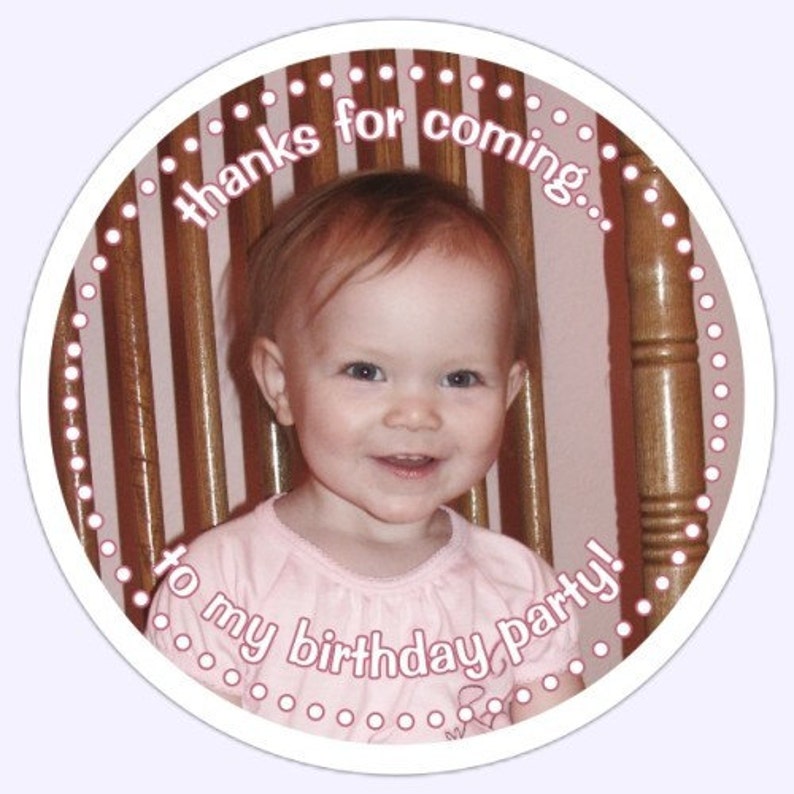 36 Round PHOTO Stickers, Custom Labels Personalized with YOUR Photo image 1