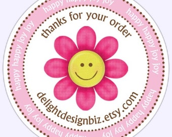 Custom Thank You Labels, Thank You for Your Order Stickers - 2 inch round OR 2.5 inch round - Personalized for YOU