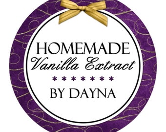 36 Custom Vanilla Labels or Canning Labels, Made For You Stickers, Personalized Labels, From The Kitchen Stickers