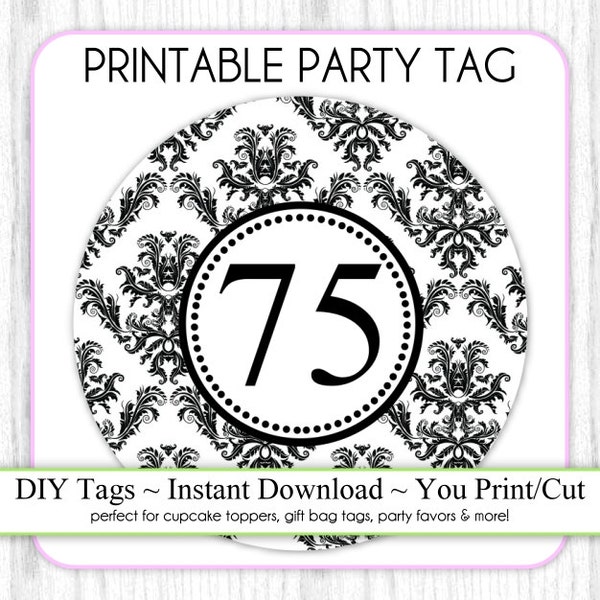 75th Birthday Tags - Etsy