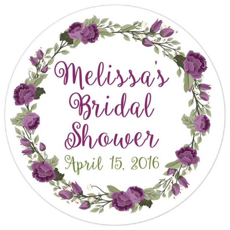 60 Custom Wedding Stickers Floral Bridal Shower Labels Etsy