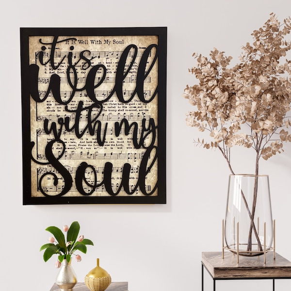 It Is Well With My Soul Wood Sign, Hymn Sign - 11x13, Great Gift Idea, Home Decor Sign