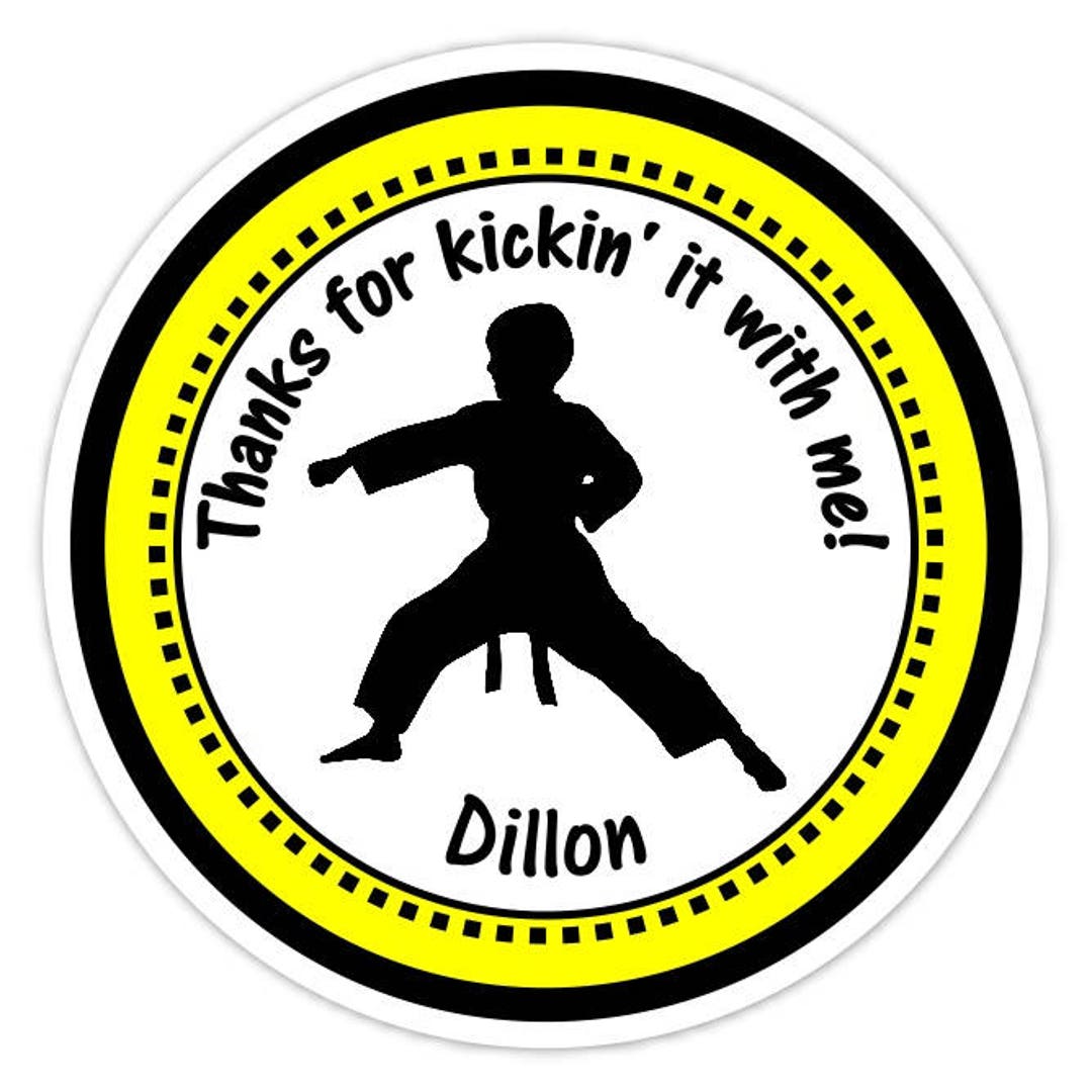 36 Custom Boy's Karate Stickers Karate Birthday Labels Etsy