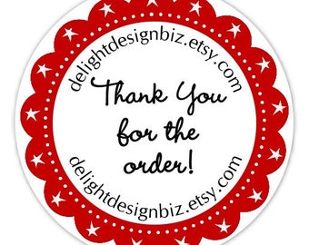 Thank You Stickers, Business Labels, Customer Appreciation Labels, Logo Labels,  2.5 inch round