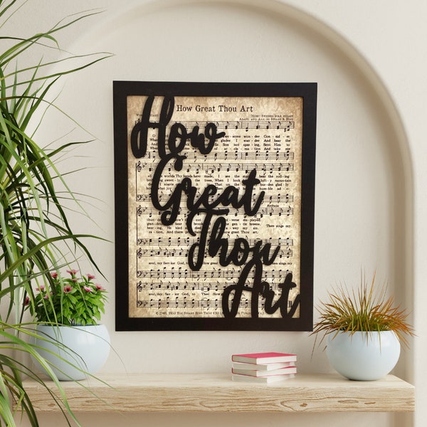 How Great Thou Art Wood Sign, Hymn Sign, 11x13, Great Gift Idea, Home Decor Sign