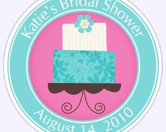 Custom Wedding Stickers, Wedding Cake stickers, Bridal Shower Labels, Stickers - 2.5 inch round - Personalized for YOU