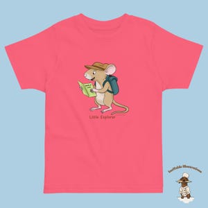 Toddler Jersey T-Shirt - Little Explorer Mouse Traveler