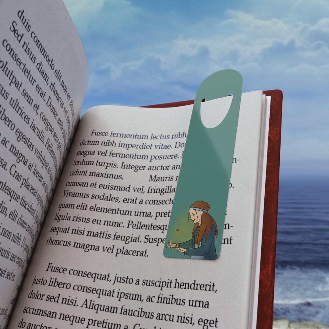 Girl With Fireflies Bookmark: Hand-drawn Illustrated Aluminum Reading ...