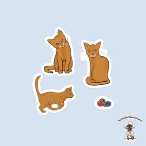 Ginger Kitten Stickers: Hand-Drawn Cat Vinyl Decals