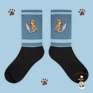 Dachshund Socks with dachshund Oliver with Computer Design | Cute Dog Lover Gift | Novelty Cotton Crew Socks