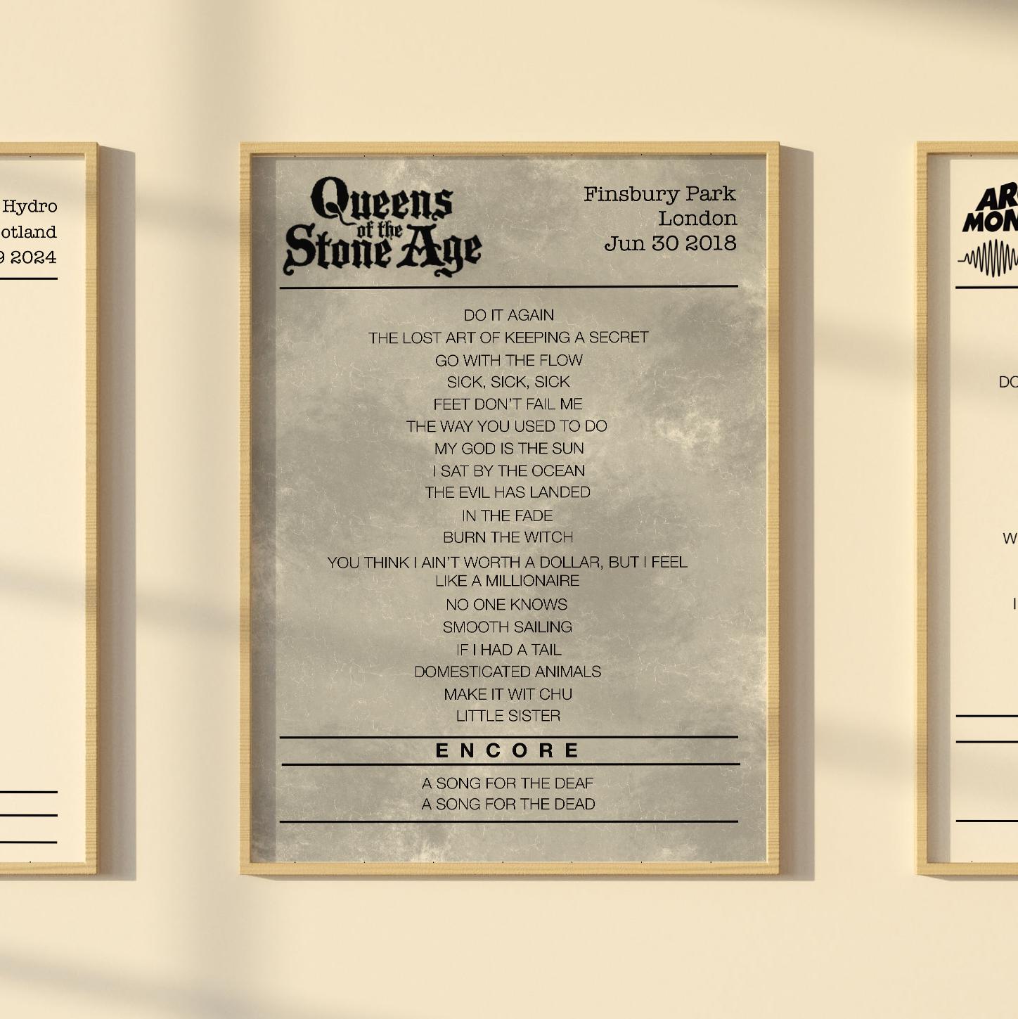Custom Gig Setlist Print | Concert Print, Personalised Music Gift ...