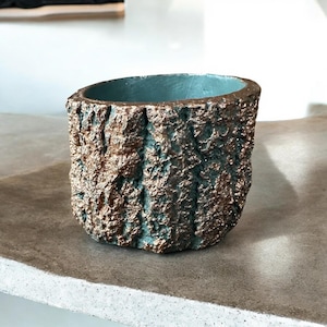 Macetero de hormigón con forma de árbol hecho a mano para suculentas y velas