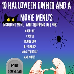 Halloween Themed Dinner and a Movie Menu