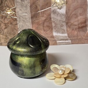 Cosmic Resin mushroom Jar, Boho, cottage decor, fairy core, mushroom lover, jewelry holder, mushroom decor, handmade jar, unique