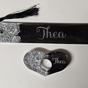 Personalized bookmark with matching page holder set, bookmarks, book accessories, reading accessories, book lover, back to school, book set