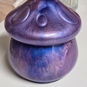 Cosmic Resin mushroom Jar, Boho, cottage decor, fairy core, mushroom lover, jewelry holder, mushroom decor, handmade jar, unique