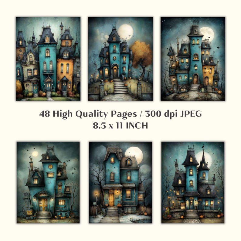 48 Victorian Haunted Mansion Junk Journals Pages, Wicked Gothic ...