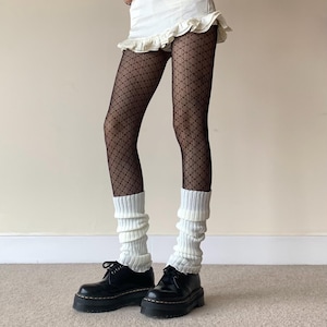 Schwarze Netz-Strumpfhose mit Kreuz-Karo-Muster – Gothic & Bold Netzstrumpfhose