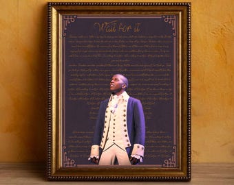 "Wait For It Poster ""Hamilton""."