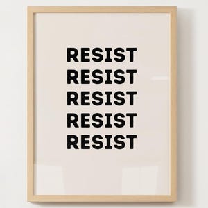 RESIST Art Print, Resist Printable Word Art, Instant Download Resistance Wall Art Poster, Vintage Typography Home Decor Downloadable