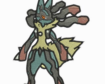 Mega Lucario-borduurontwerp