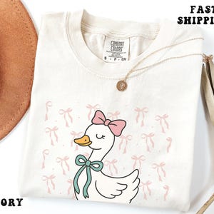 Comfort Colors® Silly Goose Coquette Shirt, Viral Aesthetic Duck Tee, Funny Goose Graphic T-Shirt, Trendy Gift for Her or Best Friend