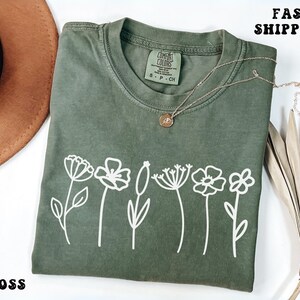Comfort Colors® Wildflower Shirt, Floral Cottagecore Shirt, Botanical Shirt, Flower Shirt, Nature Shirt, Wildflower Tshirt,Wild Flower Shirt