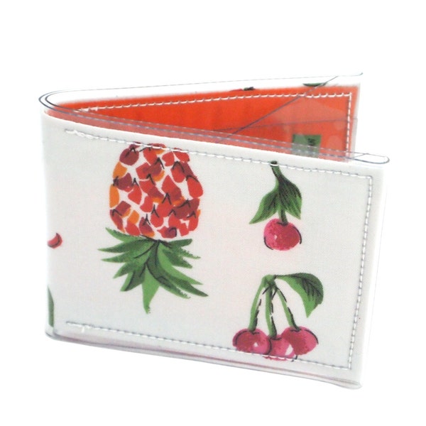 Pocket Wallet - tropical fruit salad tutti frutti vintage fabric