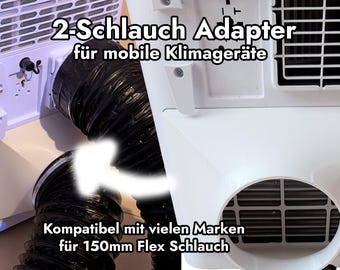 Adaptador de conversión de 2 mangueras para aires acondicionados portátiles Comfee, Kinzo, Tronic, Silvercrest y Hantech | Actualización de doble manguera de 150 mm para una mayor eficiencia del aire acondicionado.