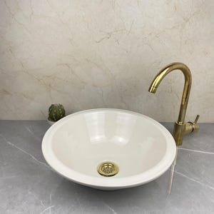 Modern White Ceramic Bathroom Sink - Minimalist Countertop Basin