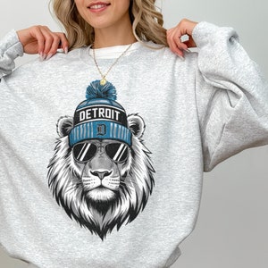 Detroit Football Crewneck Sweatshirt, Vintage Sports Fan Apparel, Trendy Game Day Gift, Unisex Detroit Sweatshirt, Detroit Football Fan