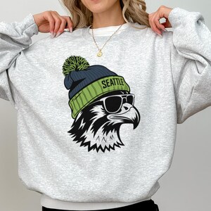 Seattle Football Vintage Sweatshirt T-Shirt,Seattle Seahawk Football Sweatshirt, Seahawk Fan Gift, Retro Seattle Football Shirt image 1