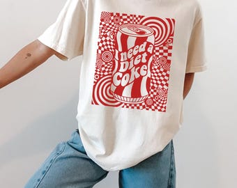 I Need A Diet Coke Comfort Colors Shirt, Diet Coke Bottles, Gift for Diet Coke Lover, Soda Gift Tee, Funny Gift Shrirt