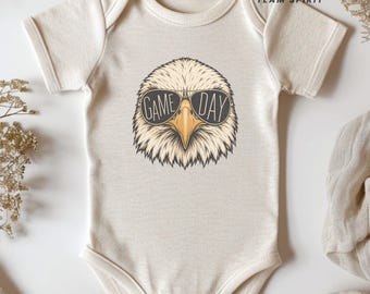 Vintage Eagle Mascot Game Day Shirt, Baby Football Onesie, Toddler Youth Adult Game Day Family Matching, School Spirit Football Tee HTS010