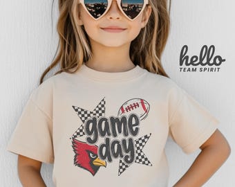 Vintage Cardinal Mascot Game Day Shirt, Baby Onesie Toddler Youth Adult Football Spirit Tee, Retro School Spirit Cardinal Shirt HTS006