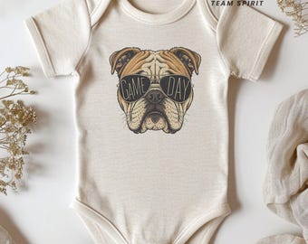Vintage Bulldog Game Day Shirt, Bulldog Mascot Baby Onesie, Toddler Youth Adult Football Spirit Tee, School Spirit Bulldog Shirt HTS-003