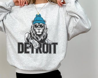 Detroit Football Sweatshirt, Detroit Football Tee, Lion Mascot, Detroit Football Shirt, Detroit Sweater, Sunday Football, Tailgate Game Day