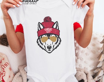 Kansas City Football Onesie, Toddler And Youth Shirts, Baby Sports Gear, Kid Game Day T-Shirt, Girly Kansas City Top, Vintage Chief Tees