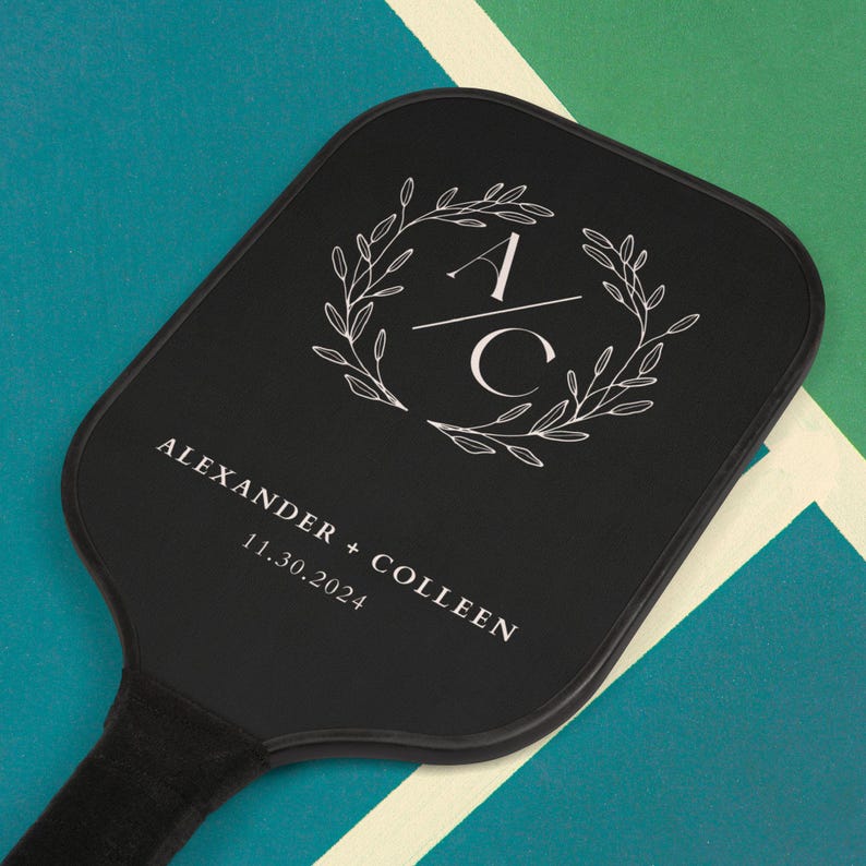 Custom Pickleball Paddle Set, Wedding gift, Personalized Pickleball Set with Carry Case, Wedding Date, Engagement Gift, Couple Gifts image 4