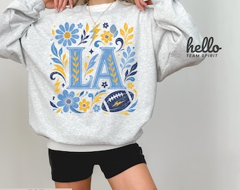 Los Angeles Football Vintage Sweatshirt, Retro Shirt, Trendy LA Shirt, Unisex Football Shirt, Game Day, Youth Sports Fan Gift HTS206