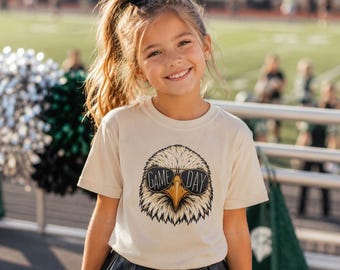 Vintage Eagle Mascot Game Day Shirt, Baby Football Onesie, Toddler Youth Adult Game Day Family Matching, School Spirit Football Tee HTS010