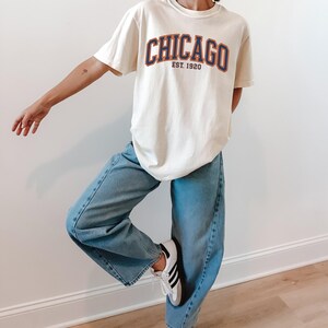 Chicago Comfort Colors Tshirt, Chicago Football Sweatshirt, Trendy Chicago Football Fan Gifts, Chicago Football Game Day, Chicago Crewneck T